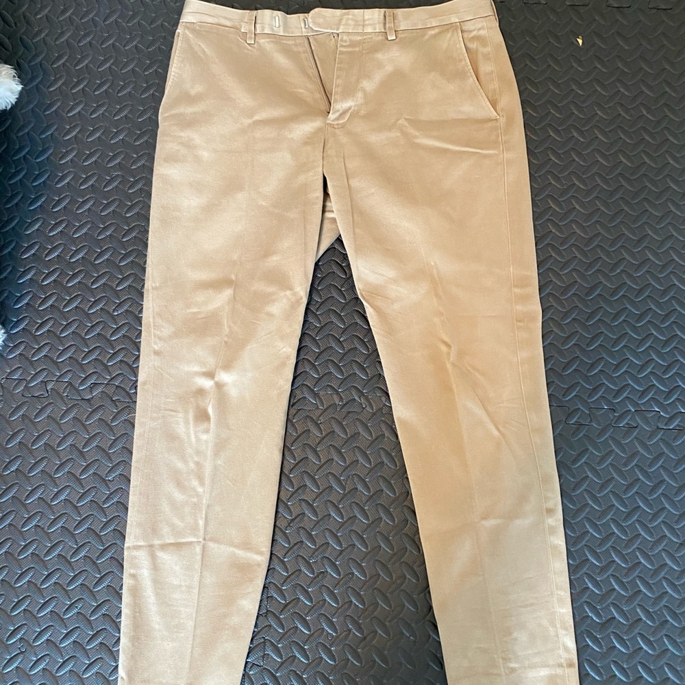 JCrew Bowery khaki slim fit trousers